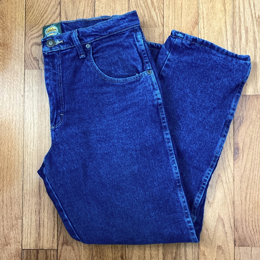 Cabela’s Fleece Lined Straight Leg Dark Wash Jeans sz 32x30